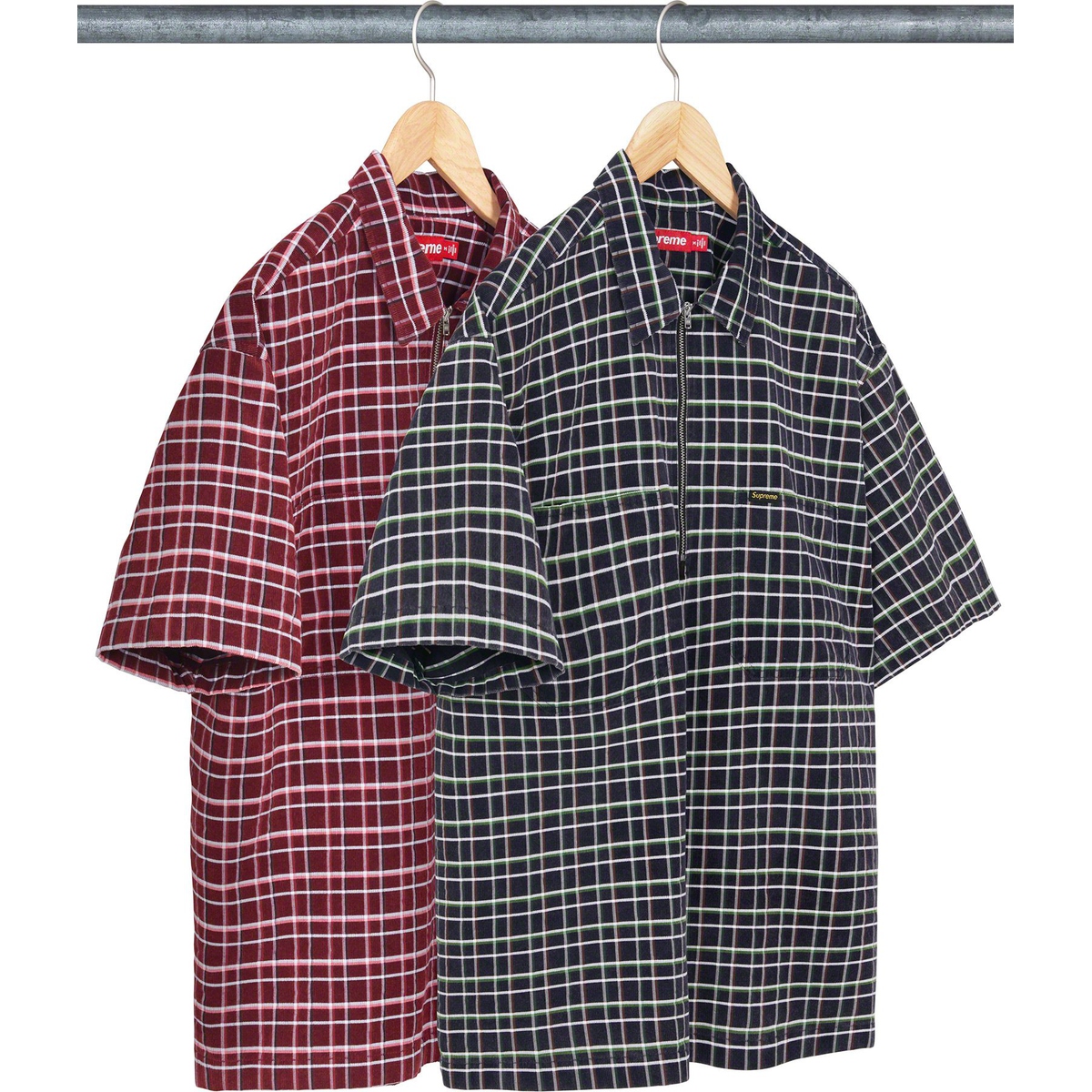 Supreme Plaid Corduroy Half Zip S S Shirt released during fall winter 23 season