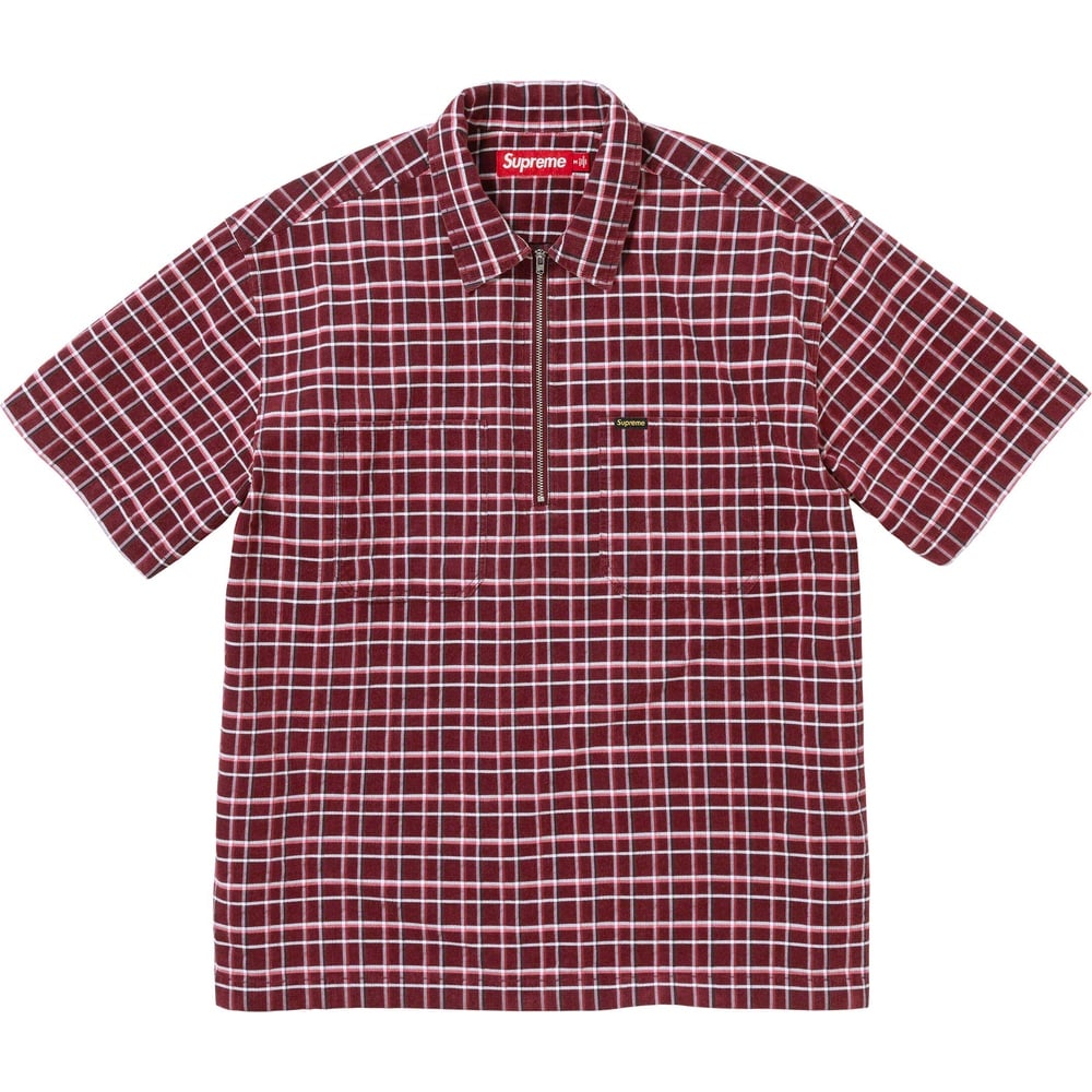 Details on Plaid Corduroy Half Zip S S Shirt  from fall winter
                                                    2023 (Price is $138)