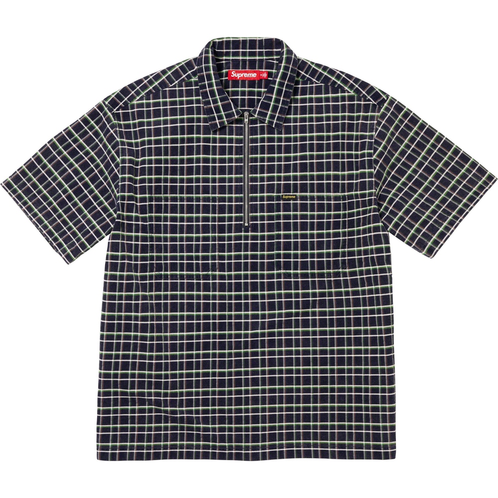 Details on Plaid Corduroy Half Zip S S Shirt  from fall winter
                                                    2023 (Price is $138)