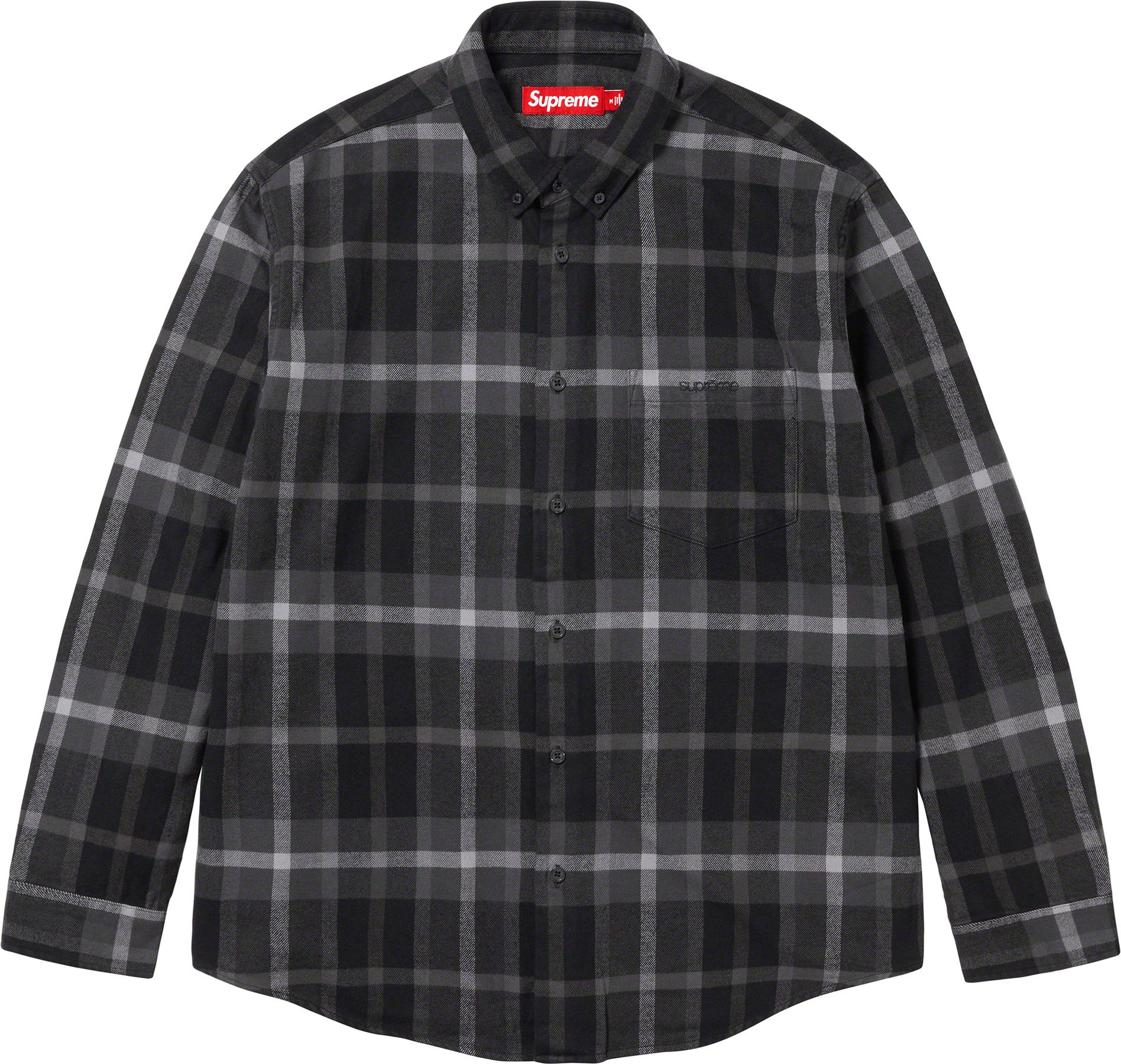 Supreme Plaid Flannel Shirt S ブラック Black