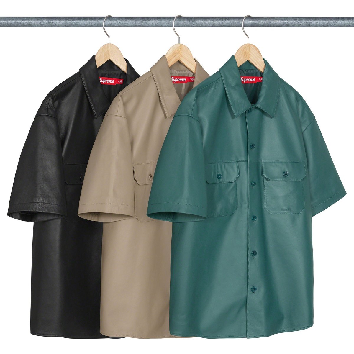 Supreme S S Leather Work Shirt released during fall winter 23 season
