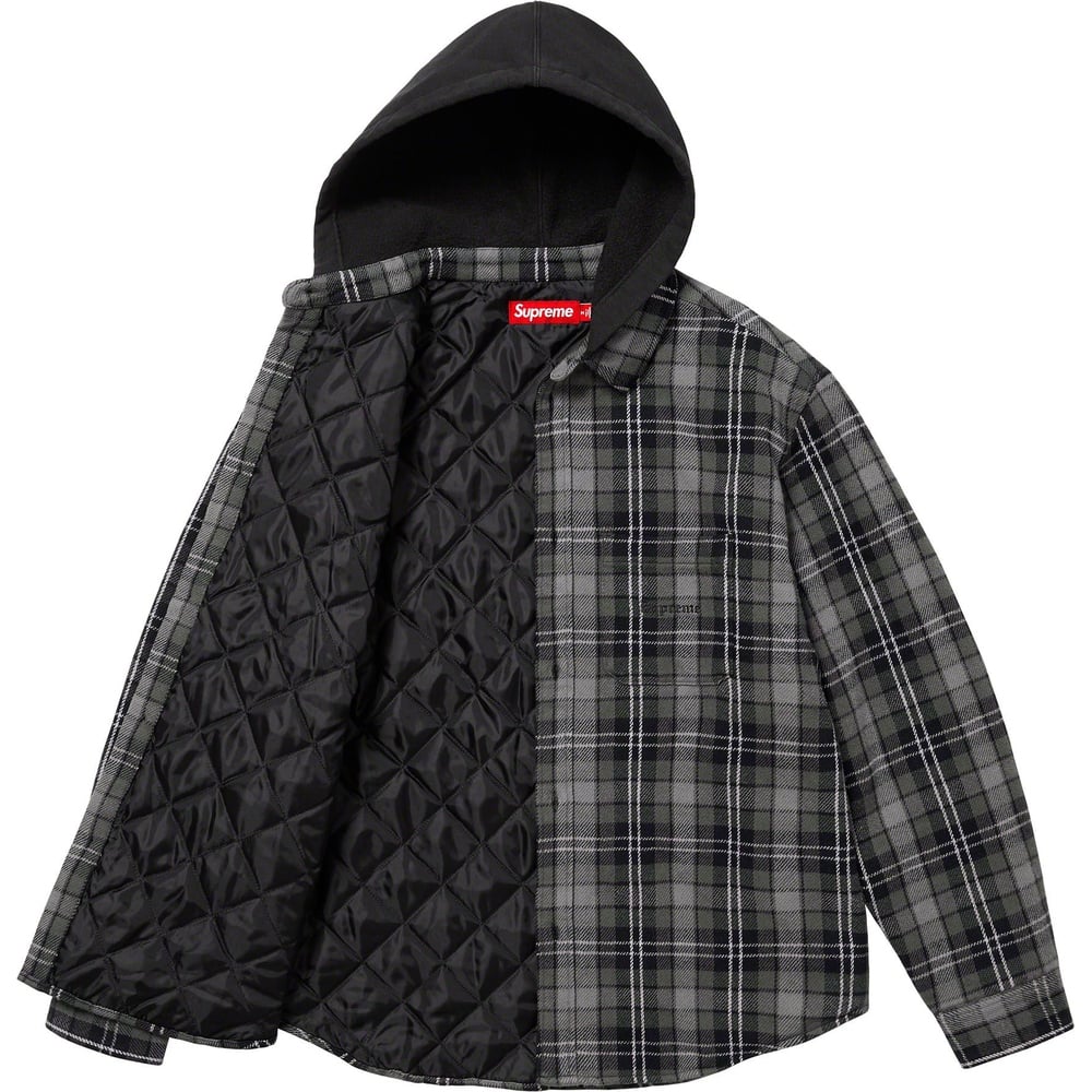Details on Tartan Flannel Hooded Shirt  from fall winter
                                                    2023