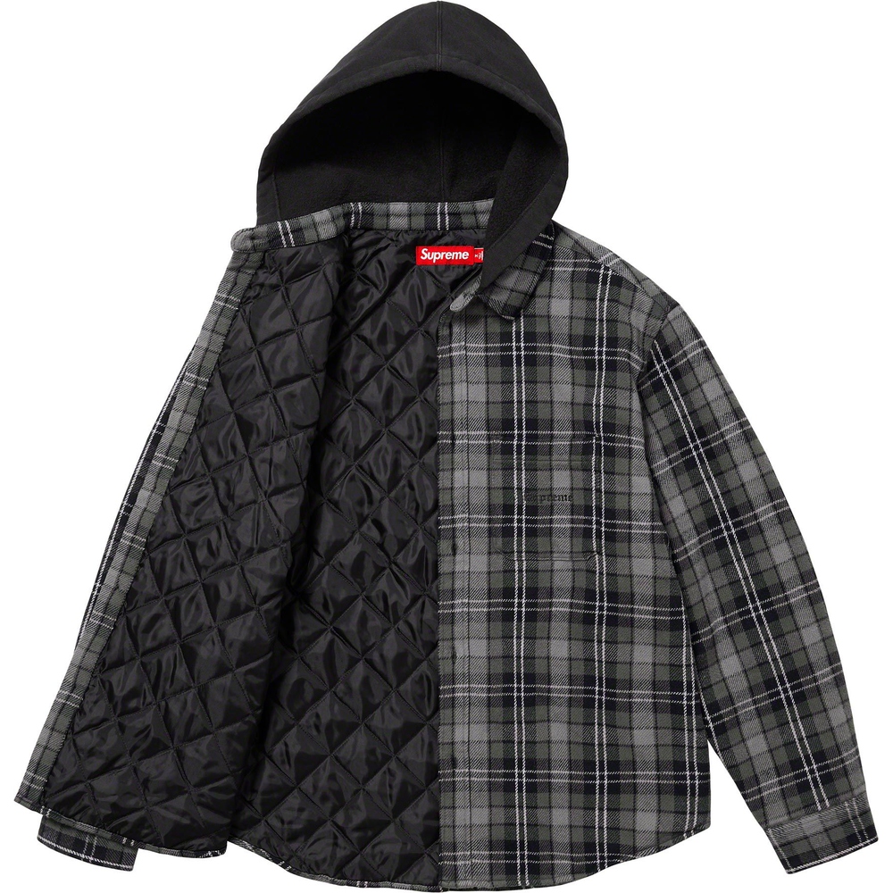 Details on Tartan Flannel Hooded Shirt  from fall winter
                                                    2023 (Price is $148)