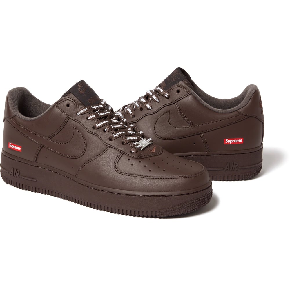 Details on Supreme Nike Air Force 1 Low Brown  from fall winter
                                                    2023 (Price is $124)