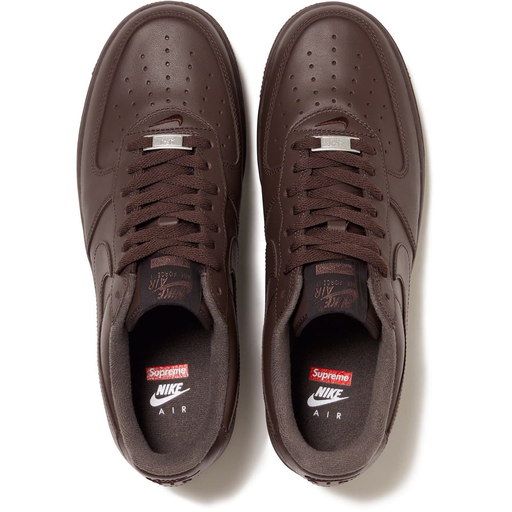 Details on Supreme Nike Air Force 1 Low Brown  from fall winter
                                                    2023 (Price is $124)