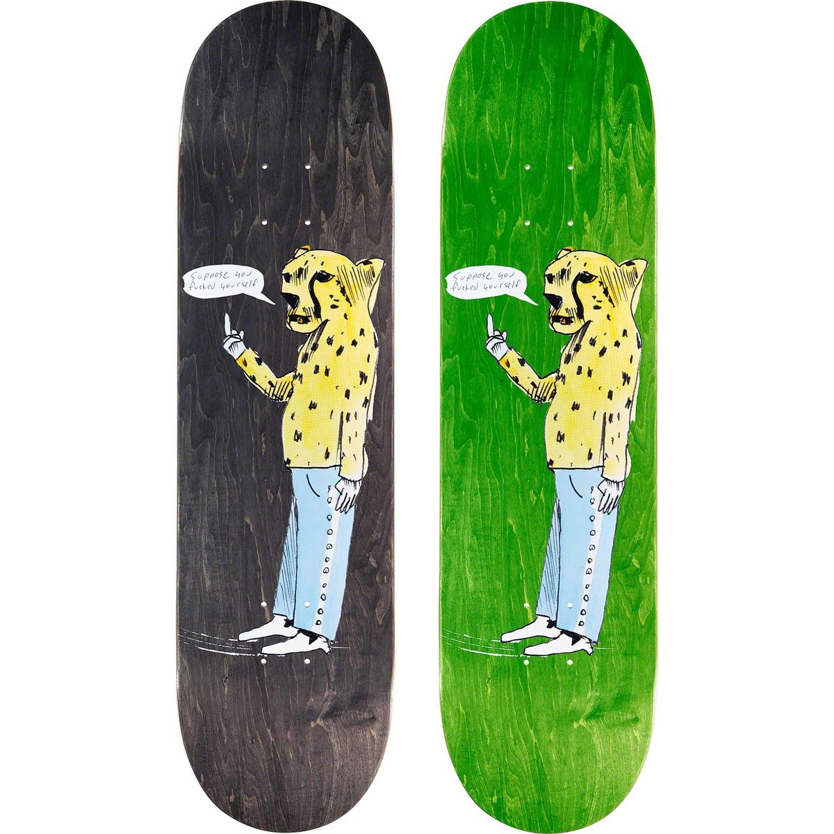 Supreme Neil Blender Cheetah Skateboard for fall winter 23 season