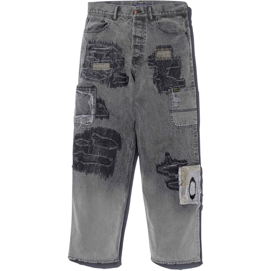 Details on Supreme blackmeans Mended Loose Fit Jean  from fall winter
                                                    2023 (Price is $398)