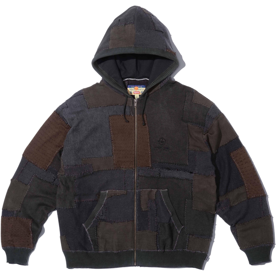 Details on Supreme blackmeans Patchwork Zip Up Hooded Sweater  from fall winter
                                                    2023 (Price is $498)