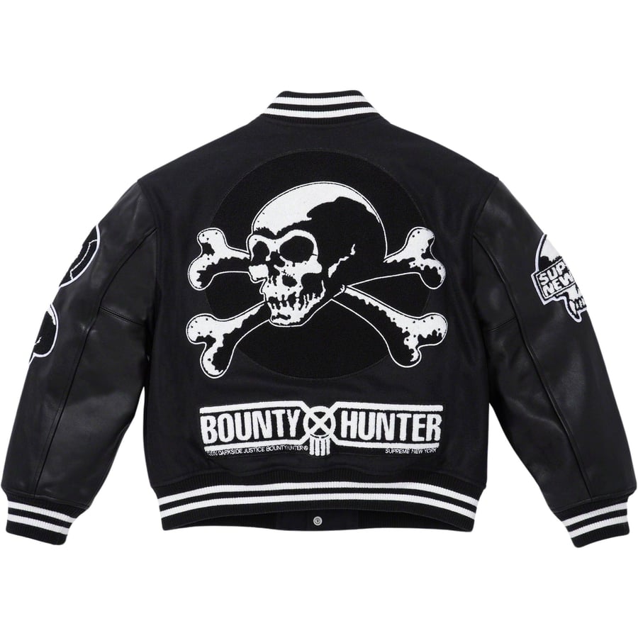 Details on Supreme Bounty Hunter Varsity Jacket  from fall winter
                                                    2023 (Price is $578)