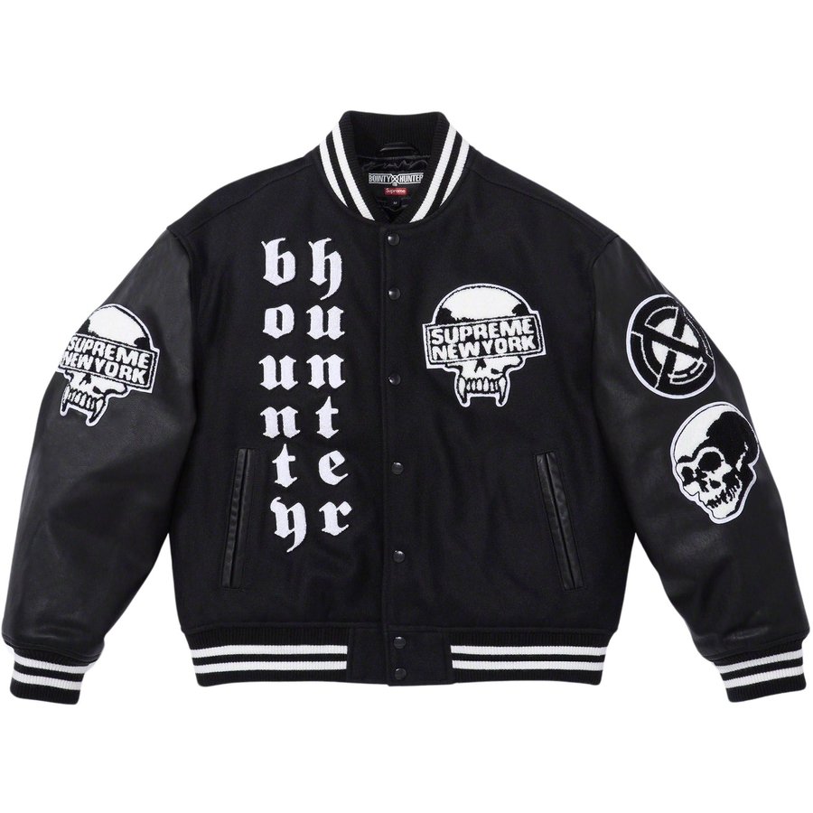 Details on Supreme Bounty Hunter Varsity Jacket  from fall winter
                                                    2023 (Price is $578)