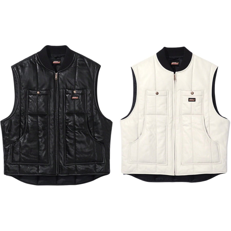 Supreme Supreme Dickies Leather Work Vest released during fall winter 23 season