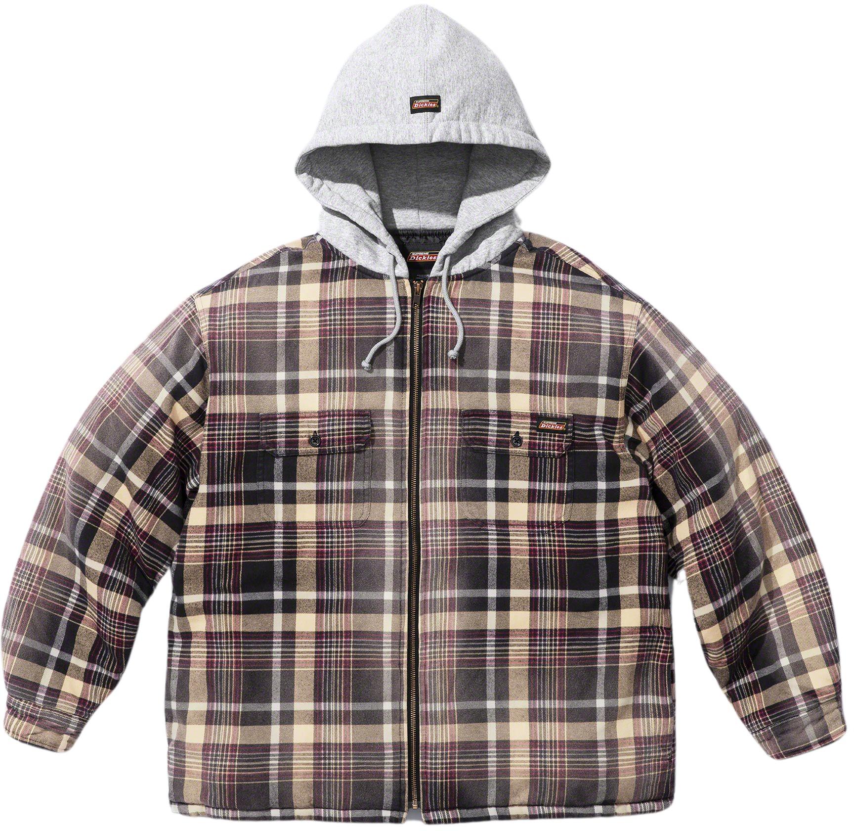 SupremeDickies Plaid Hooded Zip Up Shirt