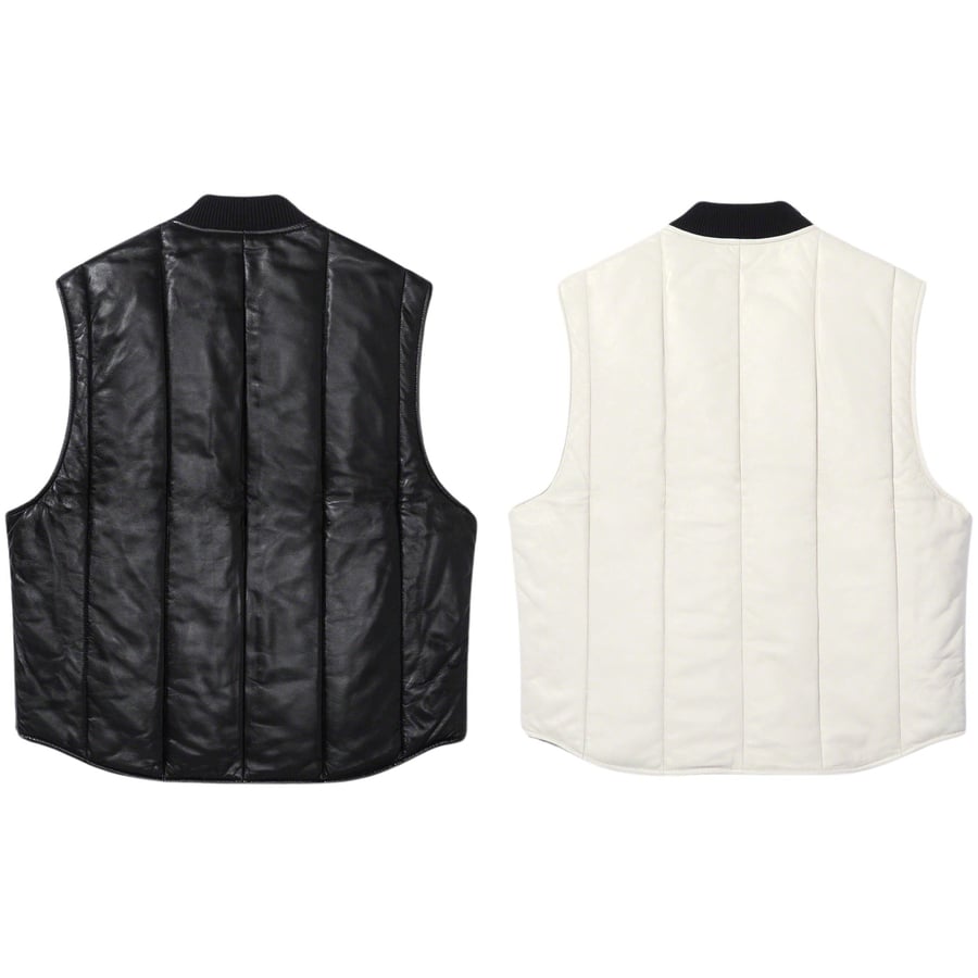 Details on Supreme Dickies Leather Work Vest  from fall winter
                                                    2023 (Price is $298)