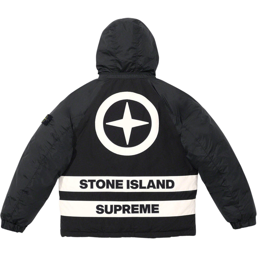 Details on Supreme Stone Island Reversible Down Puffer Jacket  from fall winter
                                                    2023 (Price is $998)