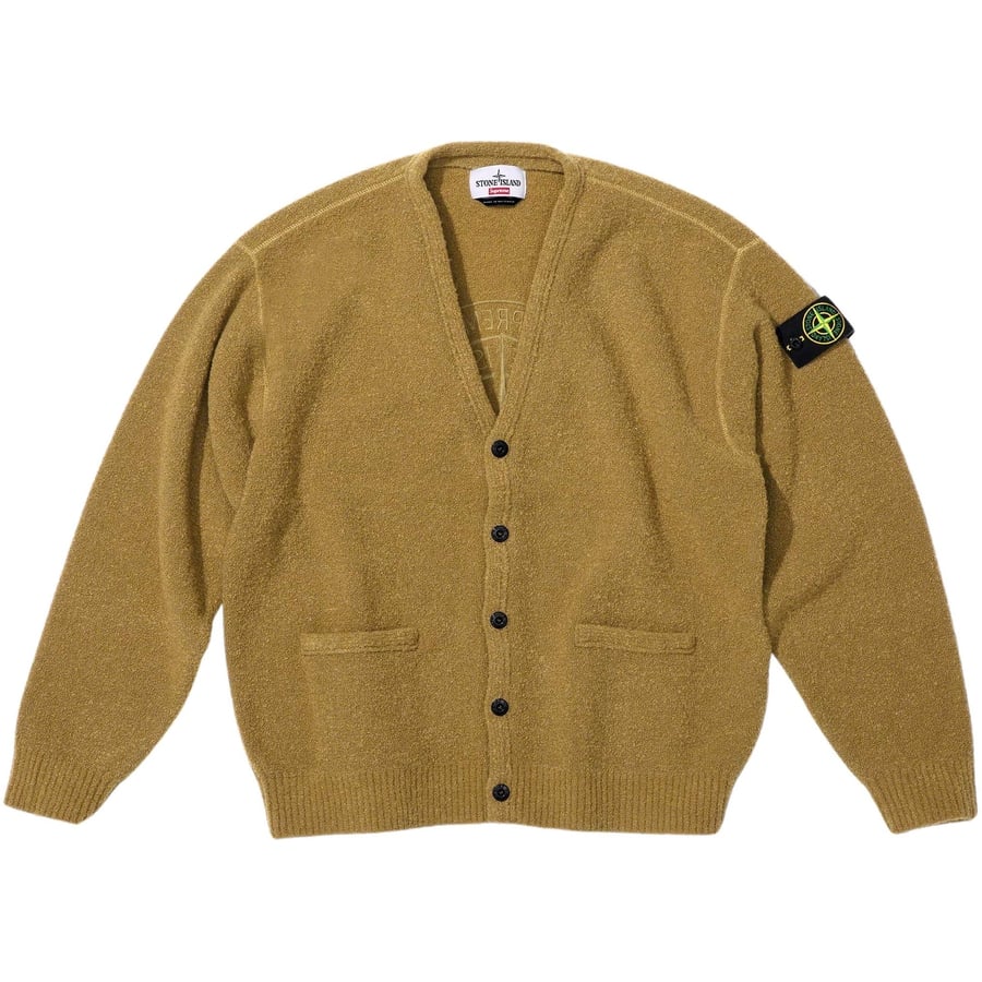 Details on Supreme Stone Island Bouclé Cardigan  from fall winter
                                                    2023 (Price is $498)