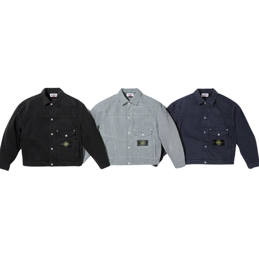 Supreme Supreme Stone Island Denim Trucker Jacket for fall winter 23 season