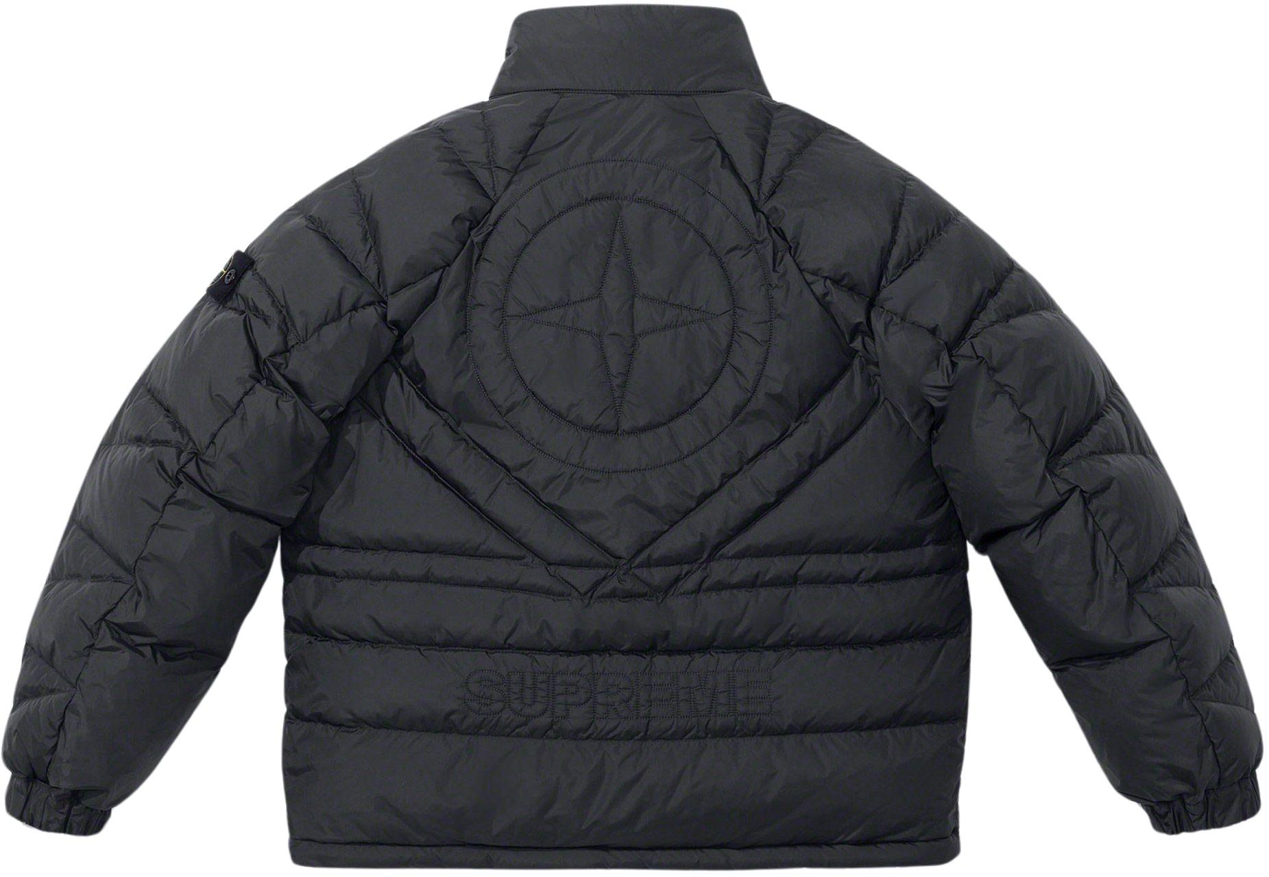 Supreme Stone Island Reversible Down Puffer Jacket Black Men's