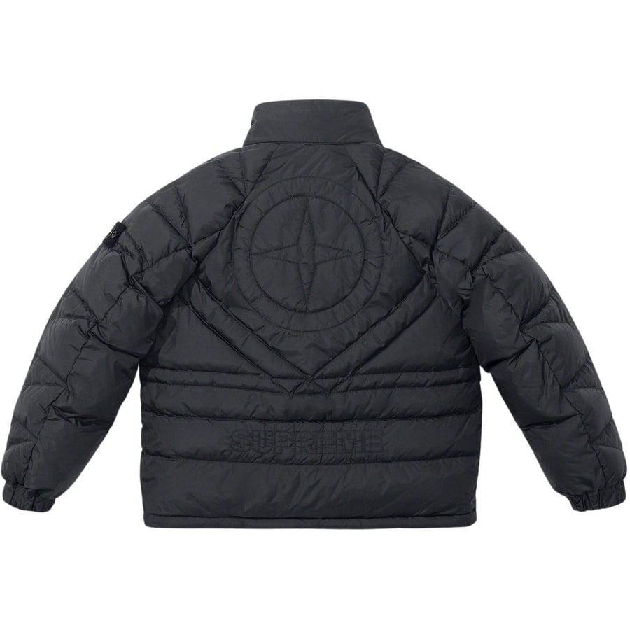 Details on Supreme Stone Island Reversible Down Puffer Jacket  from fall winter
                                                    2023 (Price is $998)