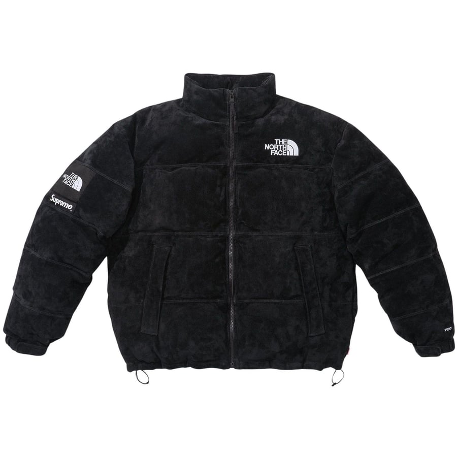 Details on Supreme The North Face Suede Nuptse Jacket  from fall winter
                                                    2023 (Price is $1098)