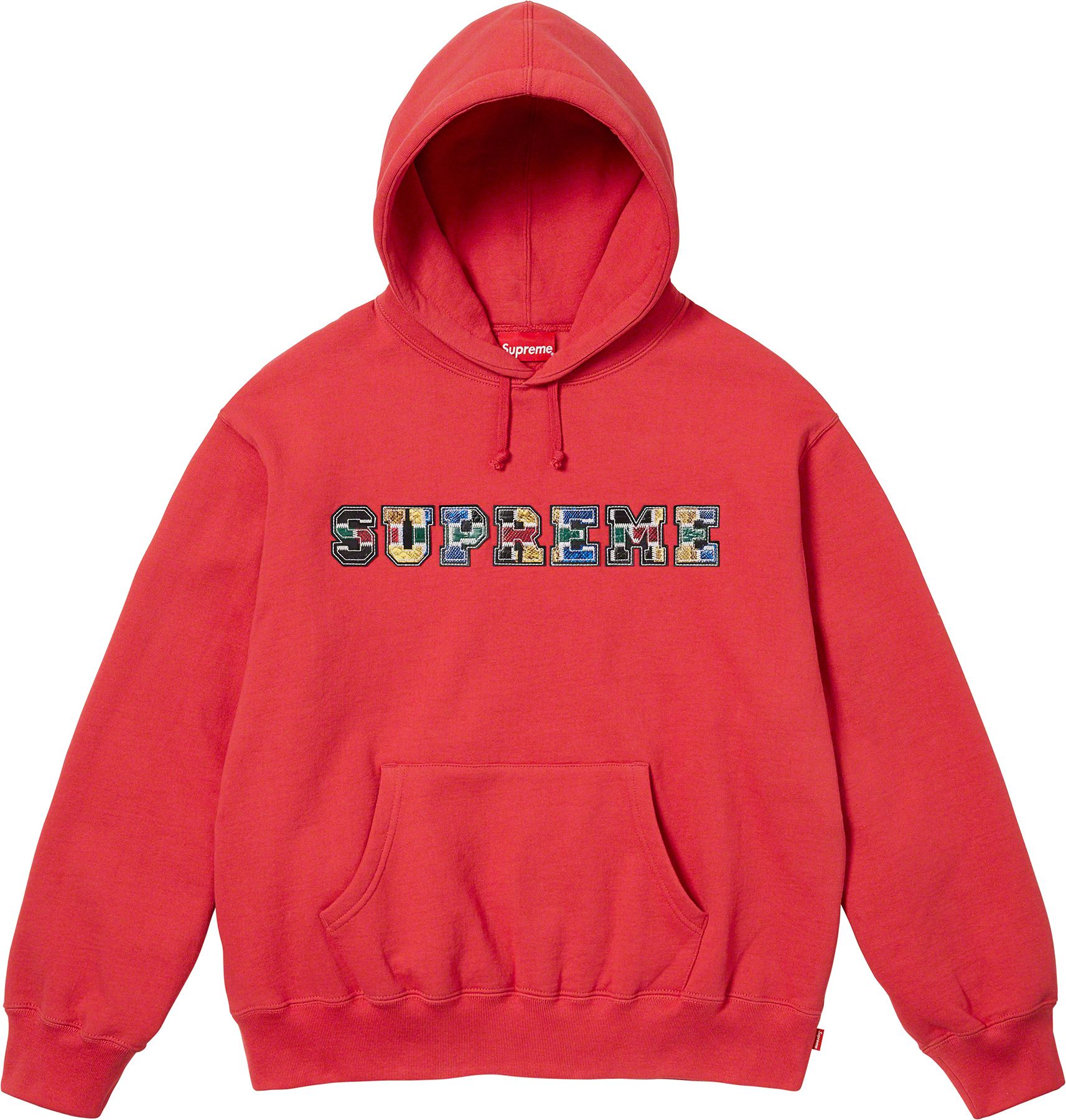 Collegiate Patchwork Leather Hooded Sweatshirt - fall winter 2023 - Supreme