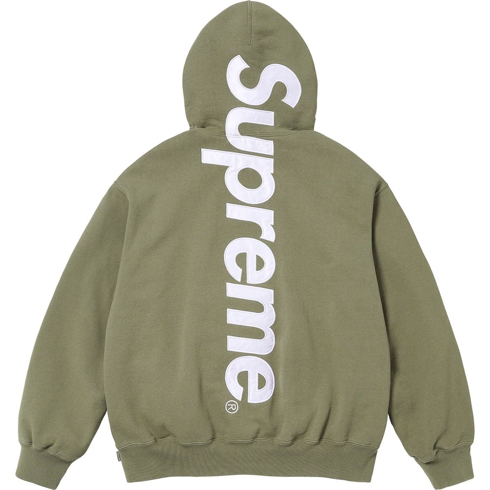 Details on Satin Appliqué Hooded Sweatshirt  from fall winter 2023