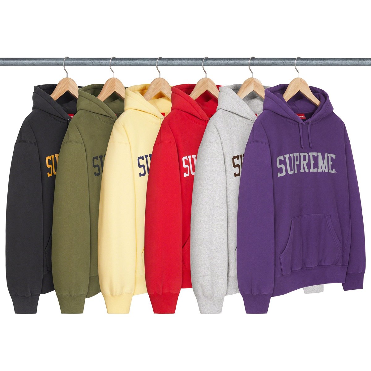 Details on Varsity Hooded Sweatshirt from fall winter
                                            2023 (Price is $158)
