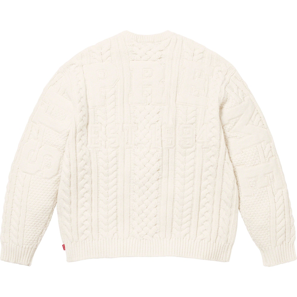 Details on Appliqué Cable Knit Sweater  from fall winter
                                                    2023 (Price is $198)