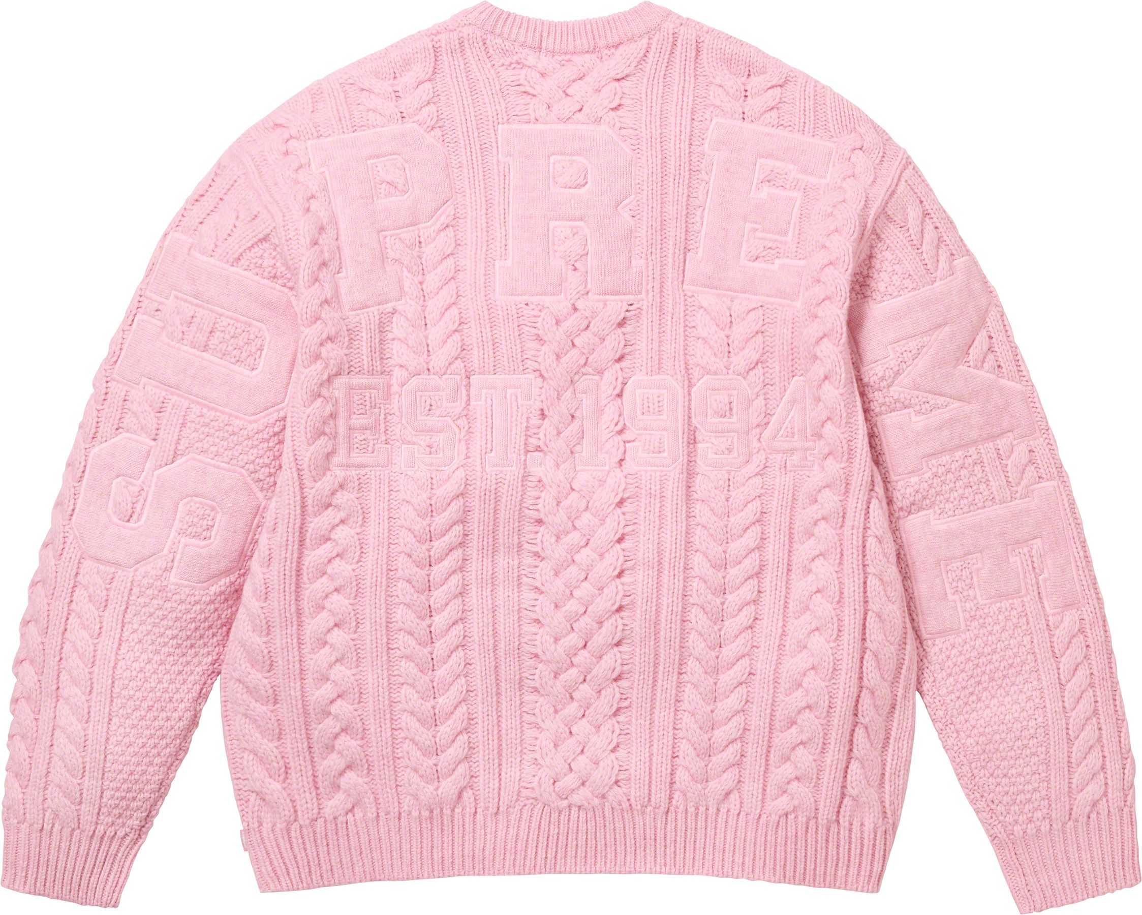 Supreme Applique Cable Knit Sweater