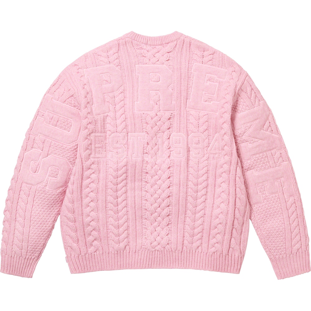 Details on Appliqué Cable Knit Sweater  from fall winter
                                                    2023 (Price is $198)