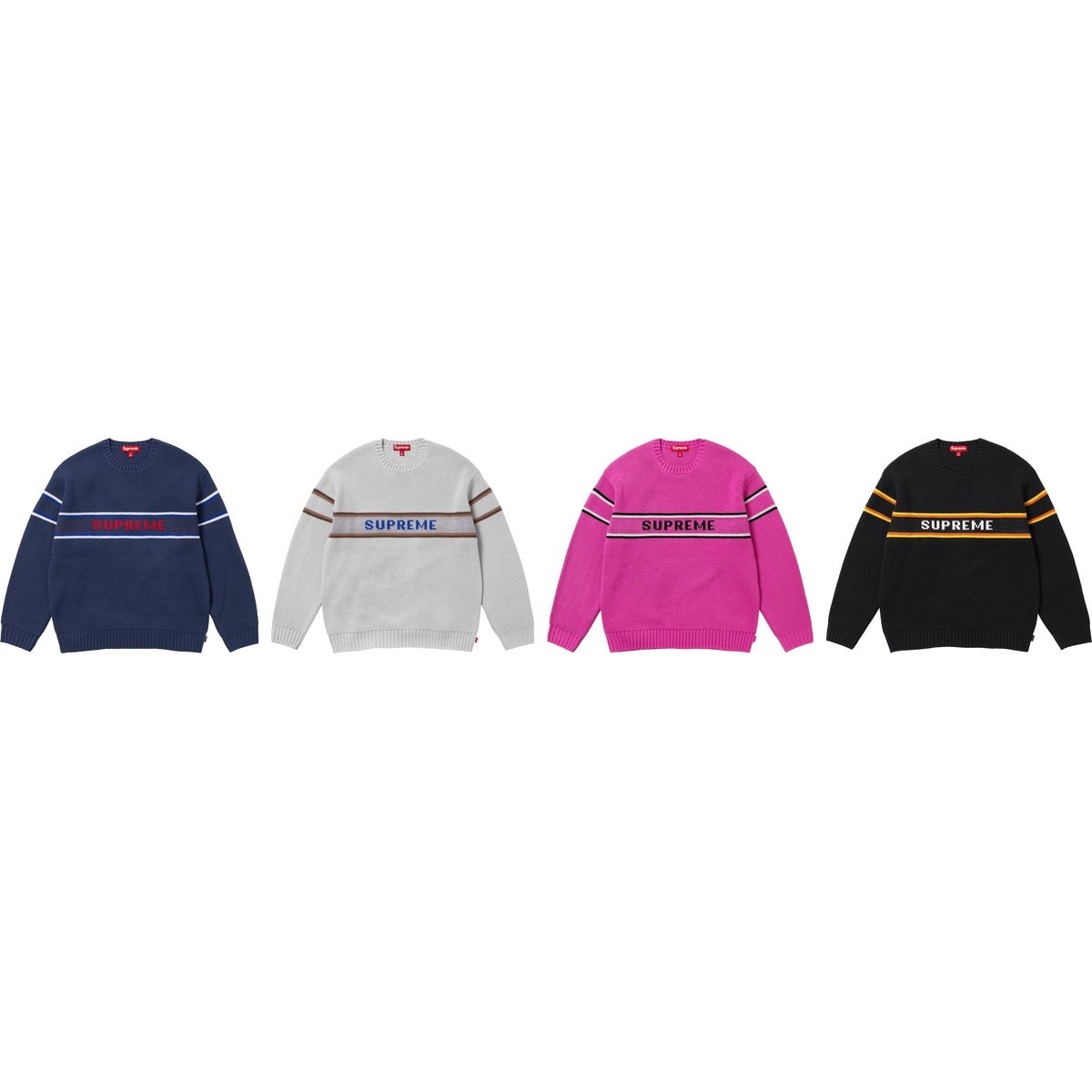 Supreme Chest Stripe Sweater for fall winter 23 season