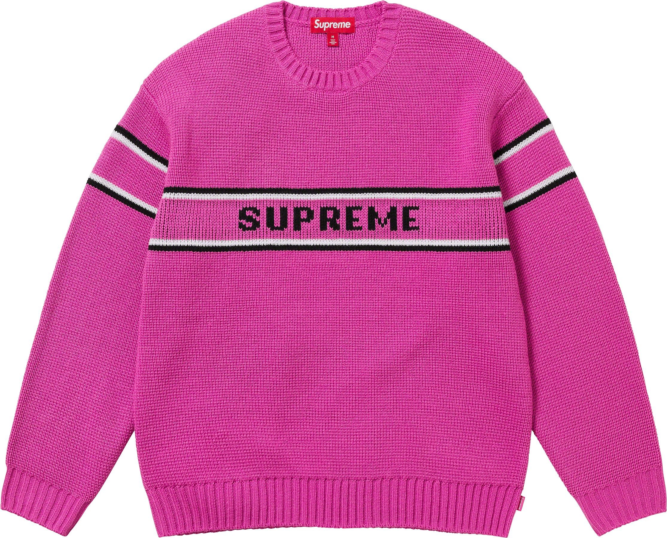 Supreme Chest Stripe Sweater Light Blue for Men