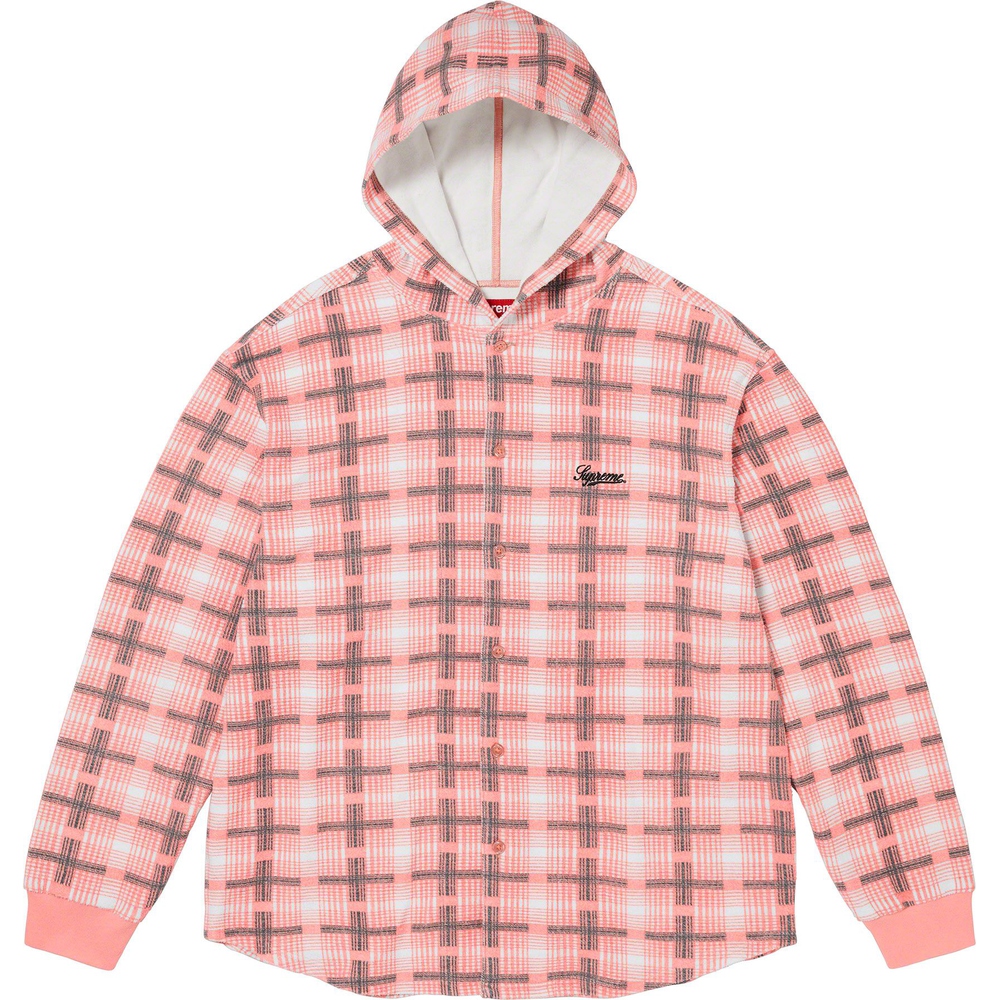 Details on Hooded Plaid Knit Shirt  from fall winter
                                                    2023 (Price is $128)