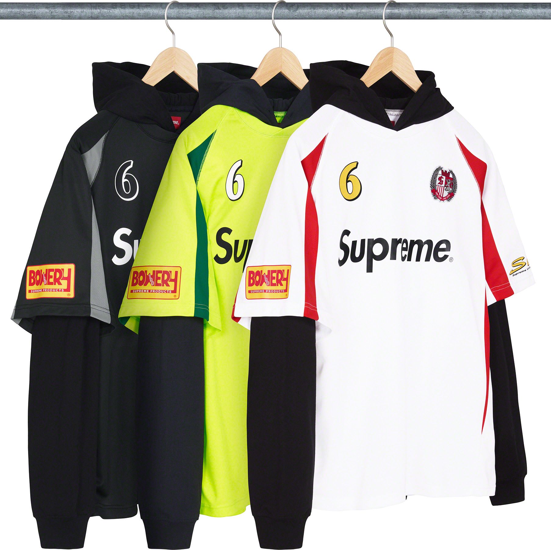 Supreme Hooded Soccer Jersey Black xl