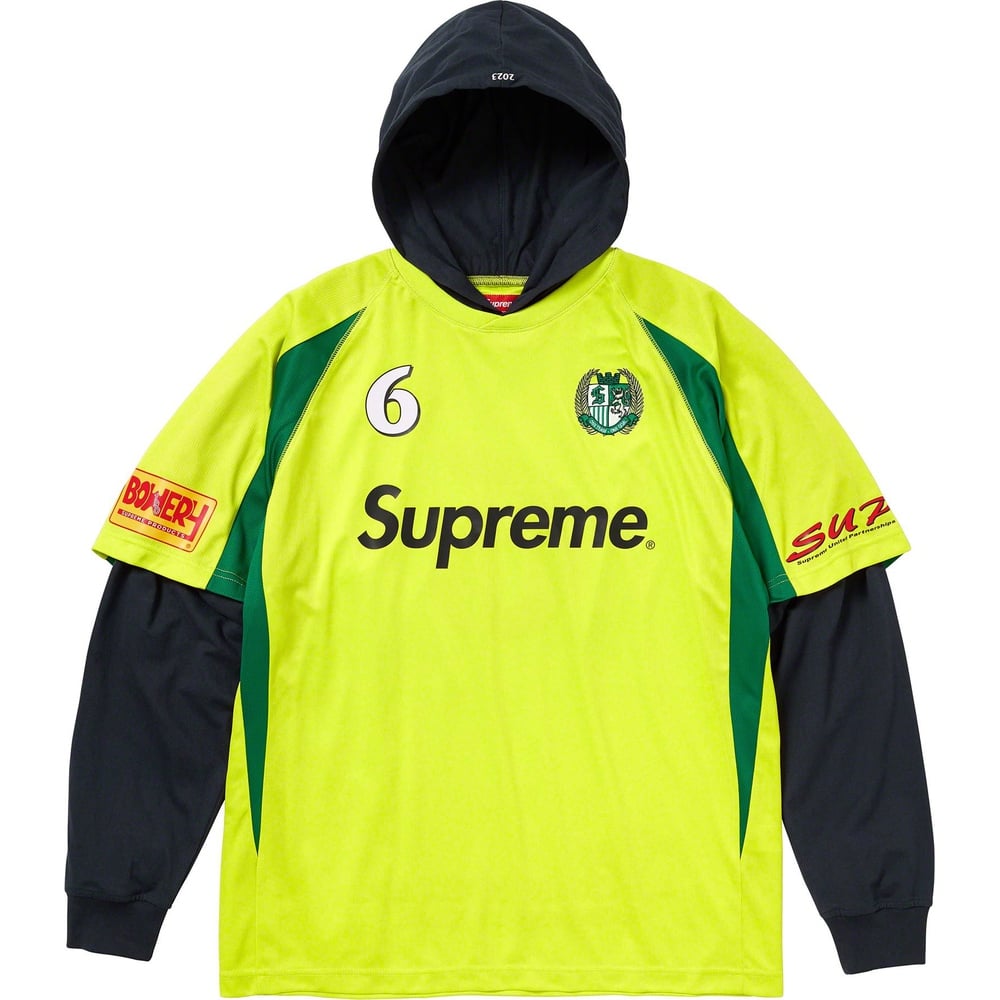 Details on Hooded Soccer Jersey  from fall winter
                                                    2023 (Price is $118)