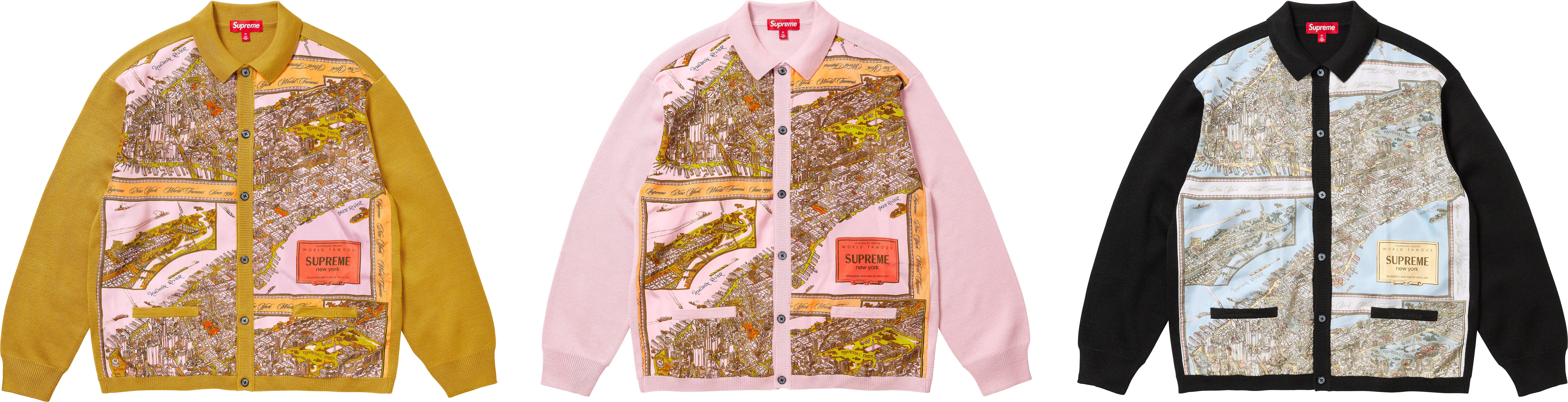 2023FW Supreme Silk Map Cardigan