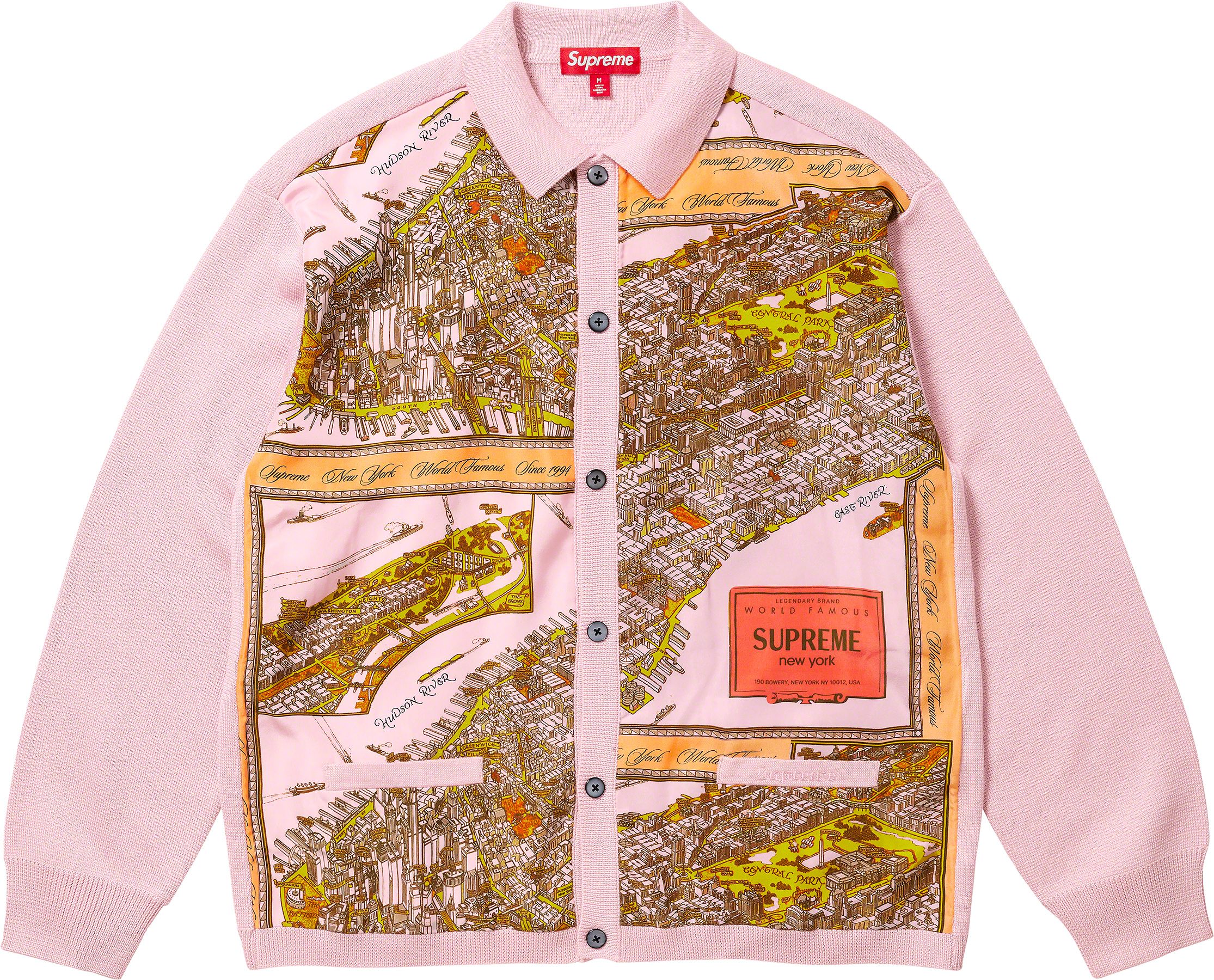 Supreme Silk Map Cardigan ピンク-