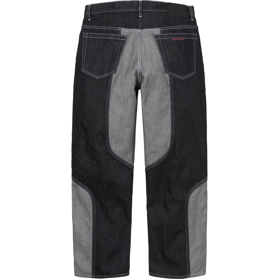 Supreme 2-Tone Paneled Baggy Jean (FW24) - Black - $188