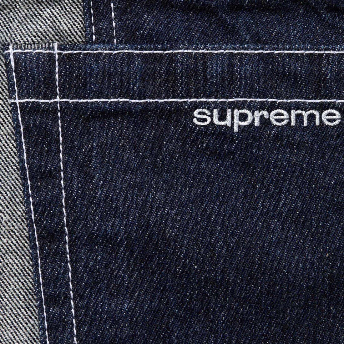 Supreme 2-Tone Paneled Baggy Jean (FW24) - Blue - $188