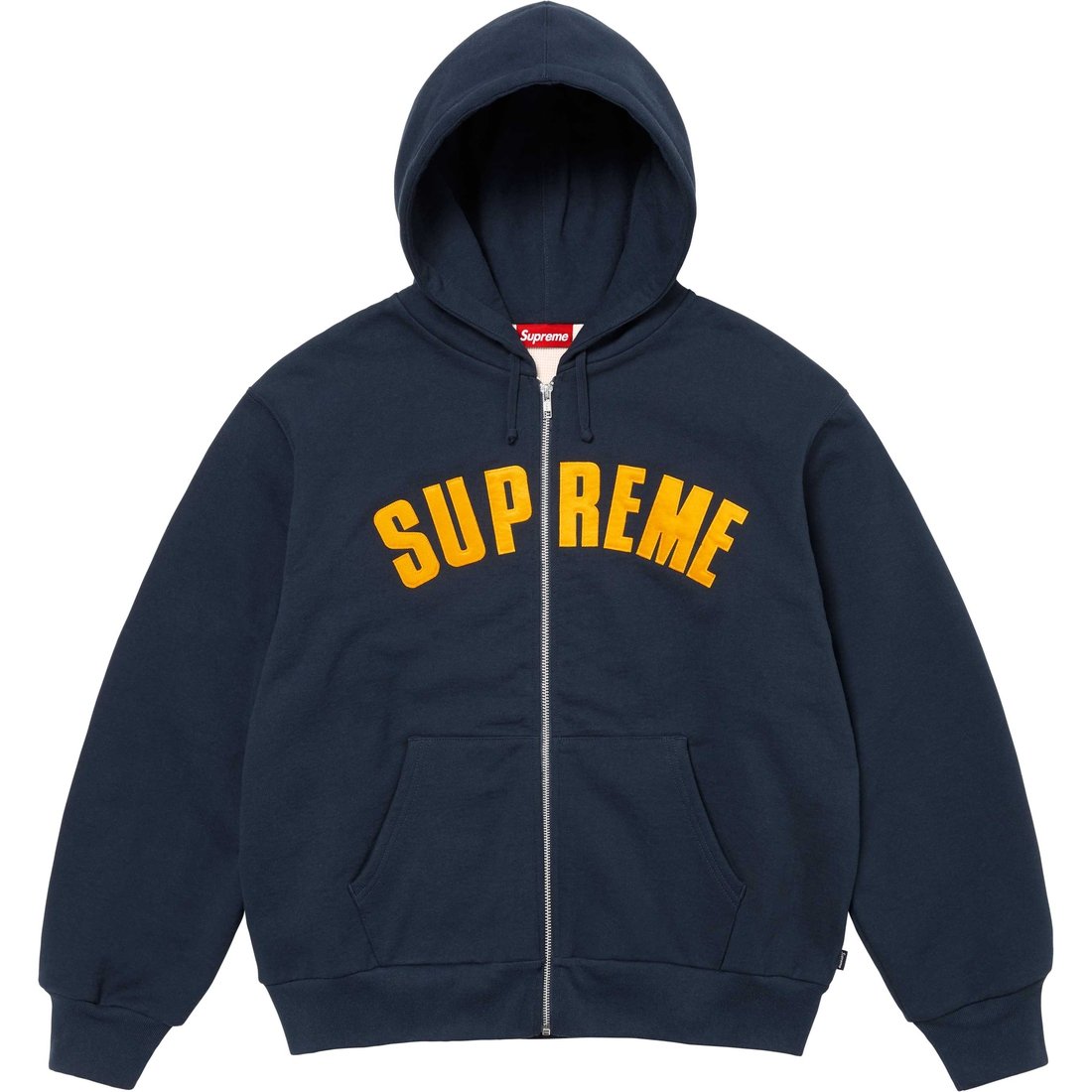 Supreme Arc Thermal Lined Zip Up Hooded Sweatshirt (FW24) - Navy - $198