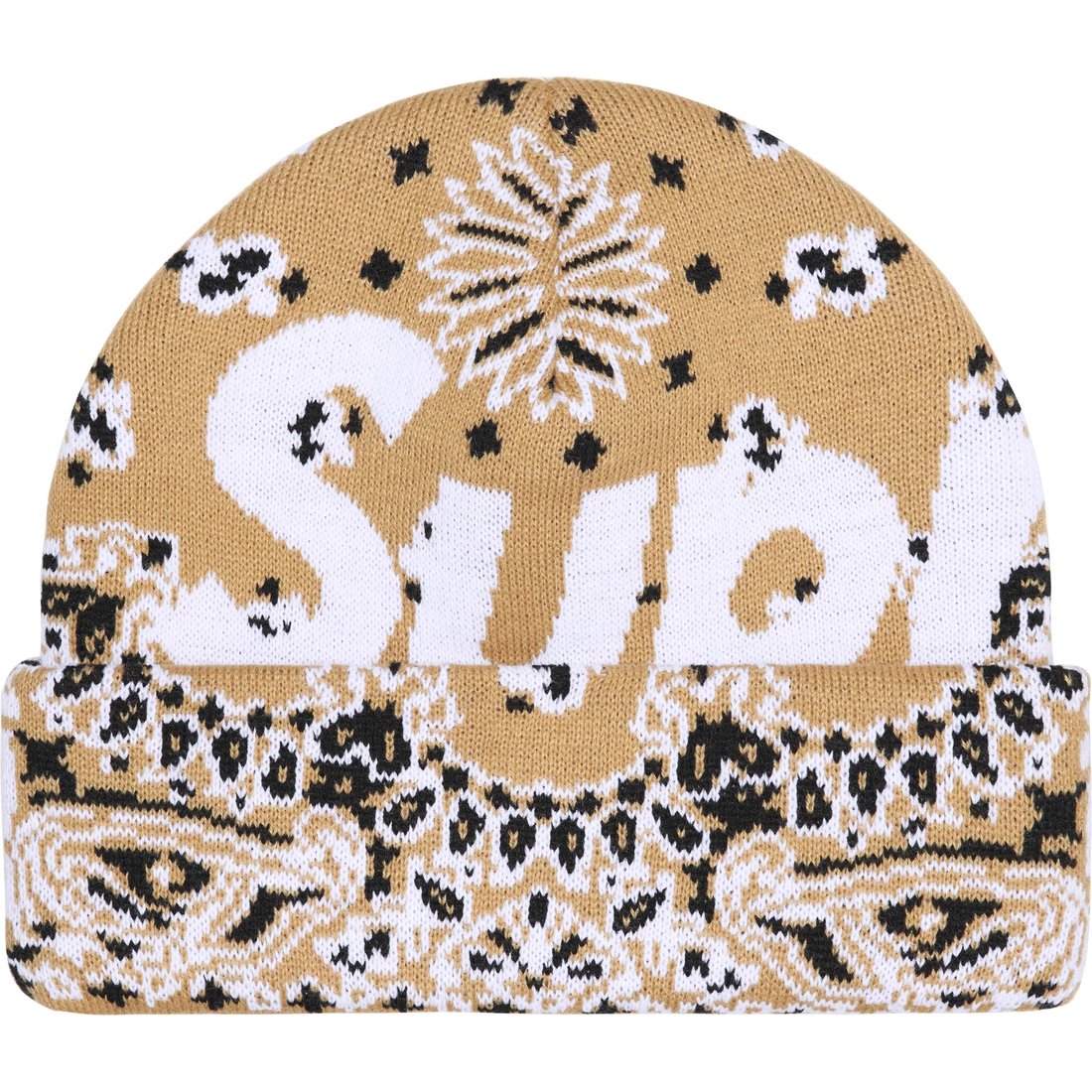Supreme Big Logo Beanie (FW24) - Tan Bandana - $44