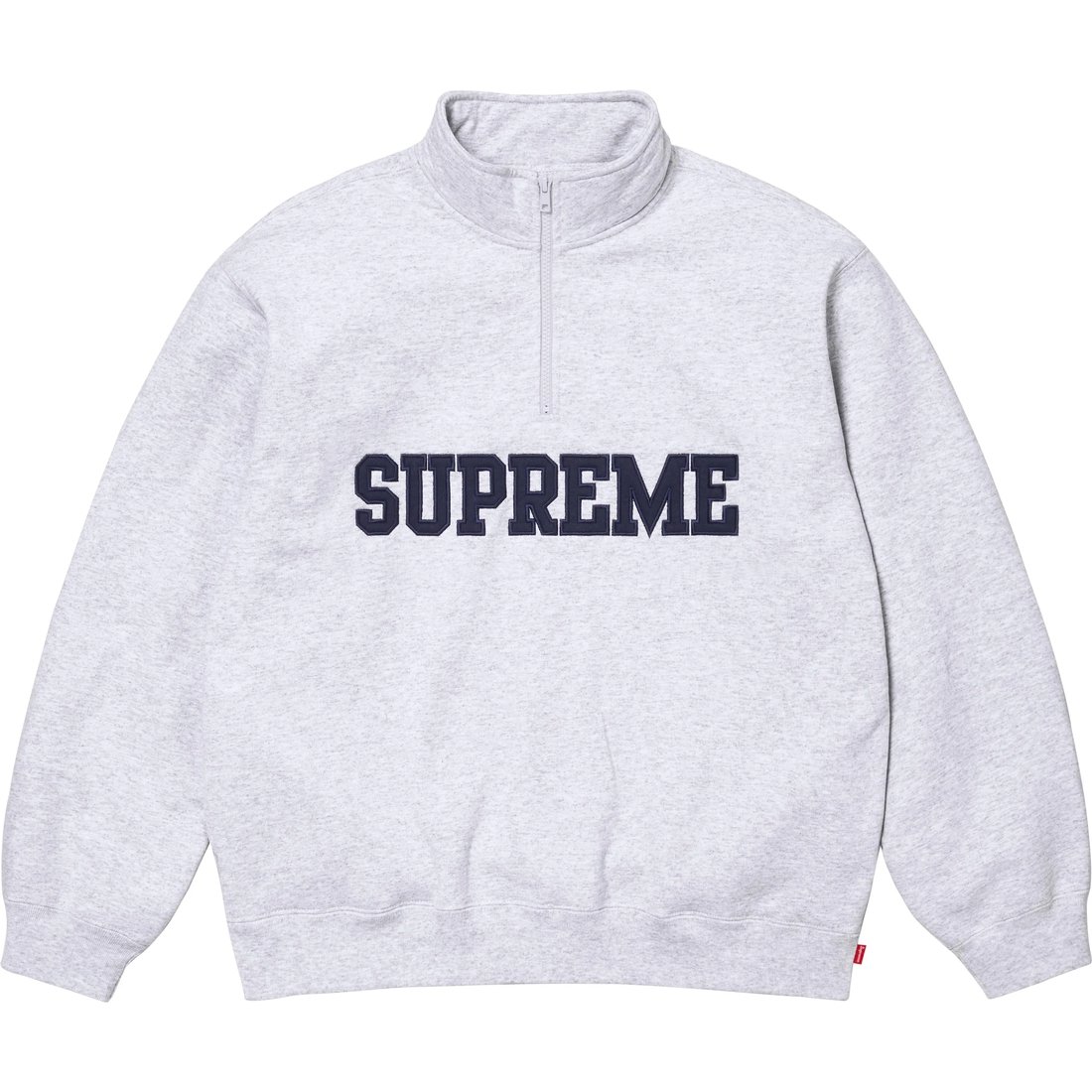 Supreme Collegiate Half Zip Pullover (FW24) - Ash Grey - $158