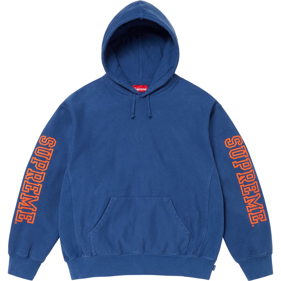 Supreme Collegiate Sleeve Hooded Sweatshirt (FW24) - Dark Royal - $158