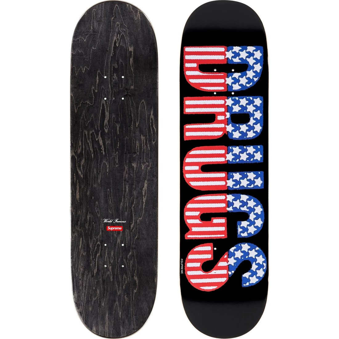 Supreme Drugs Skateboard (FW24) - Black - 8.25" x 32" - $60