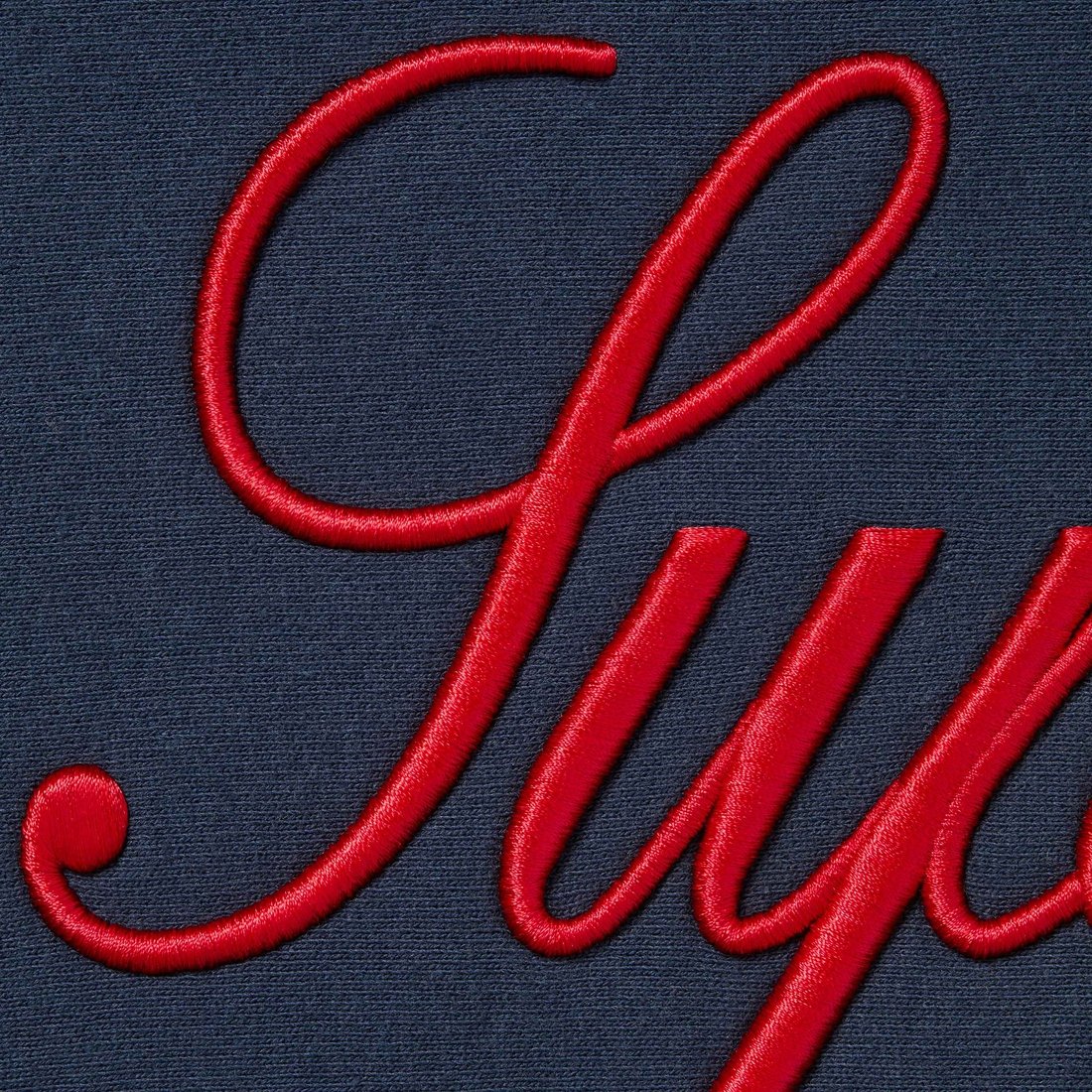 Supreme Embroidered Script Hooded Sweatshirt (FW24) - Navy - $158