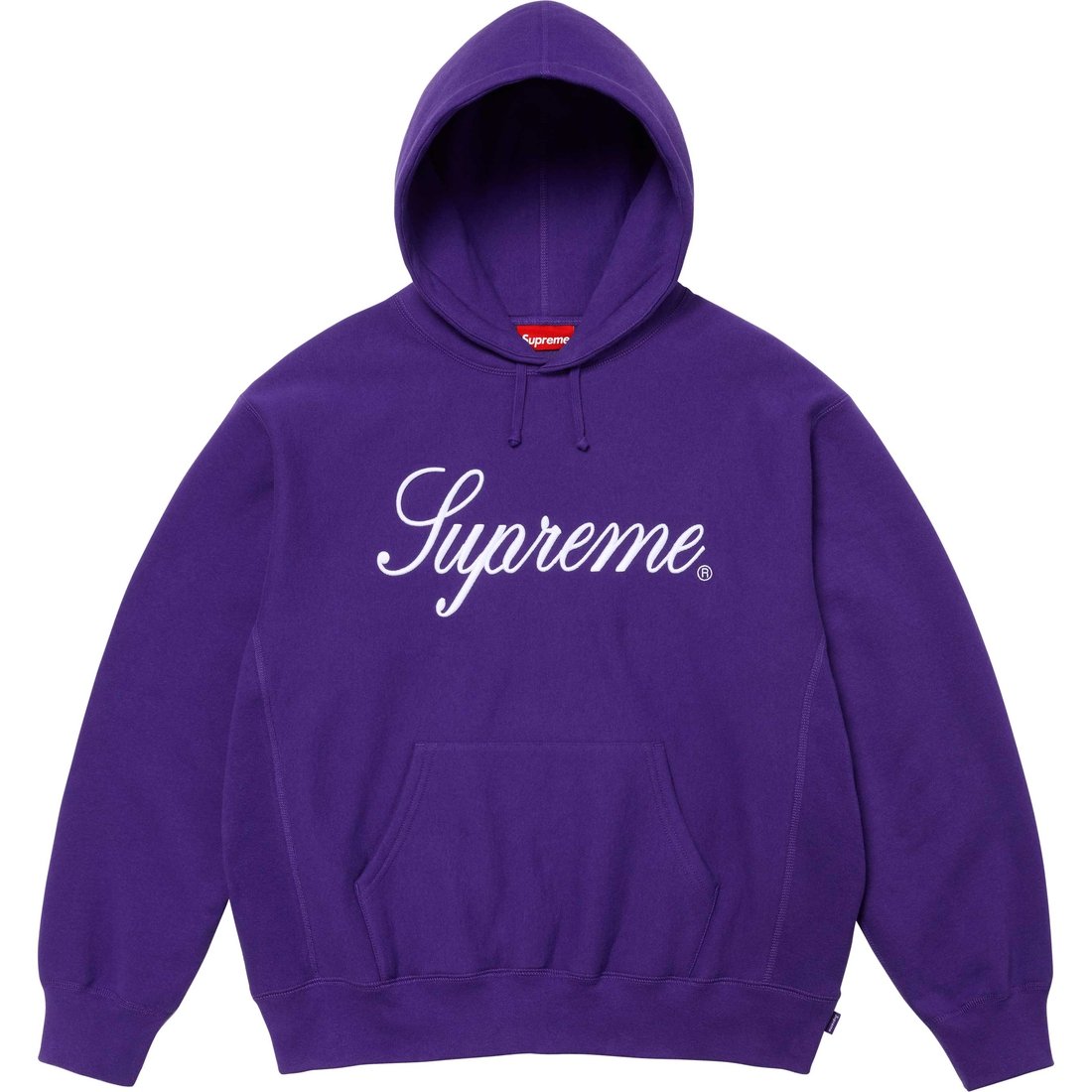 Supreme Embroidered Script Hooded Sweatshirt (FW24) - Purple - $158