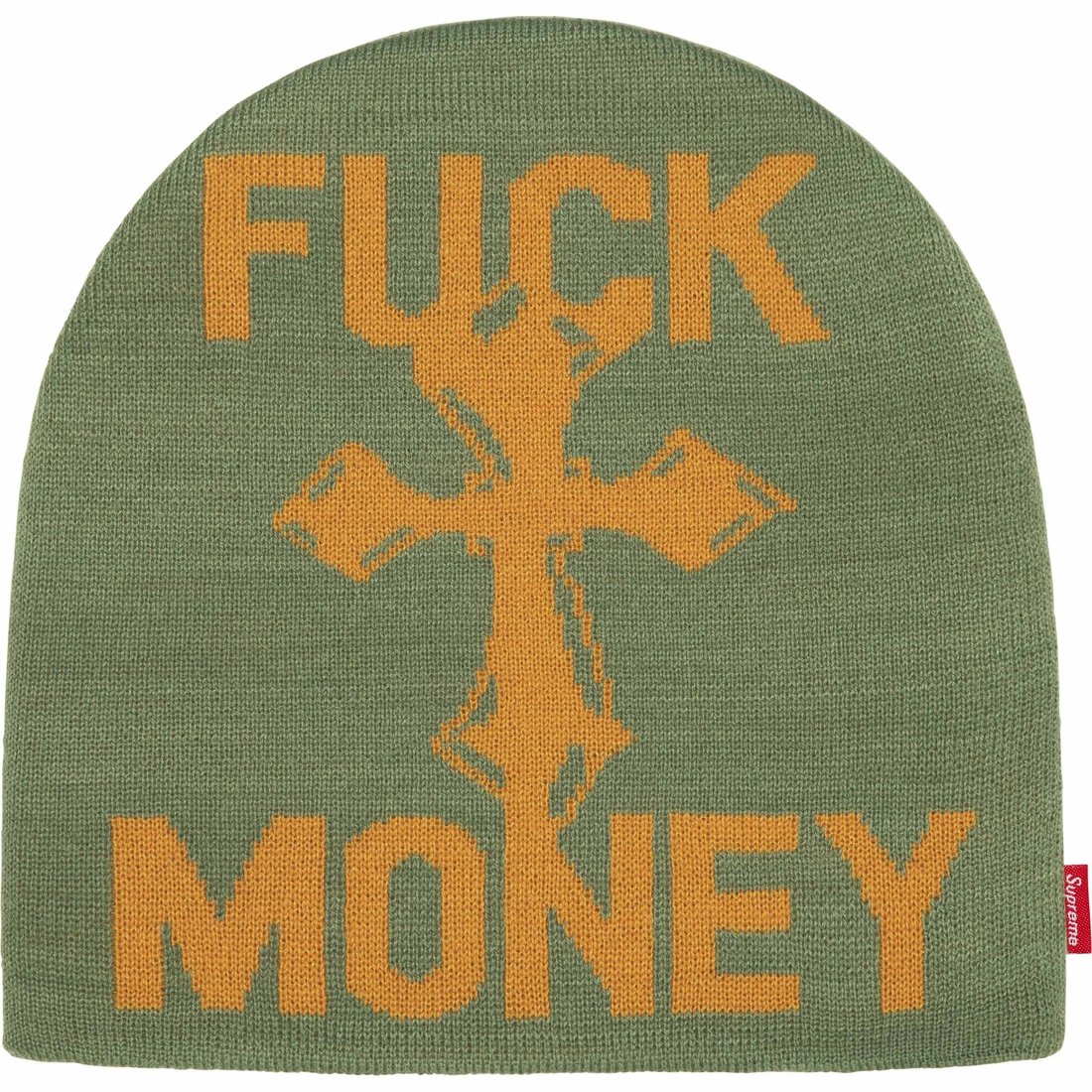 Supreme Fuck Money Beanie (FW24) - Olive - $40