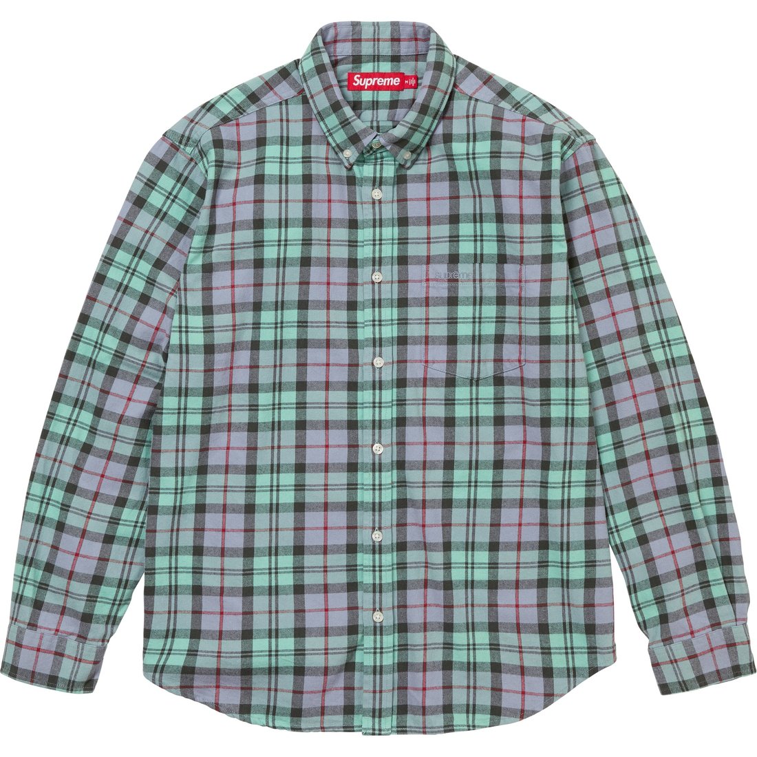 Supreme Plaid Flannel Shirt (FW24) - Blue - $138
