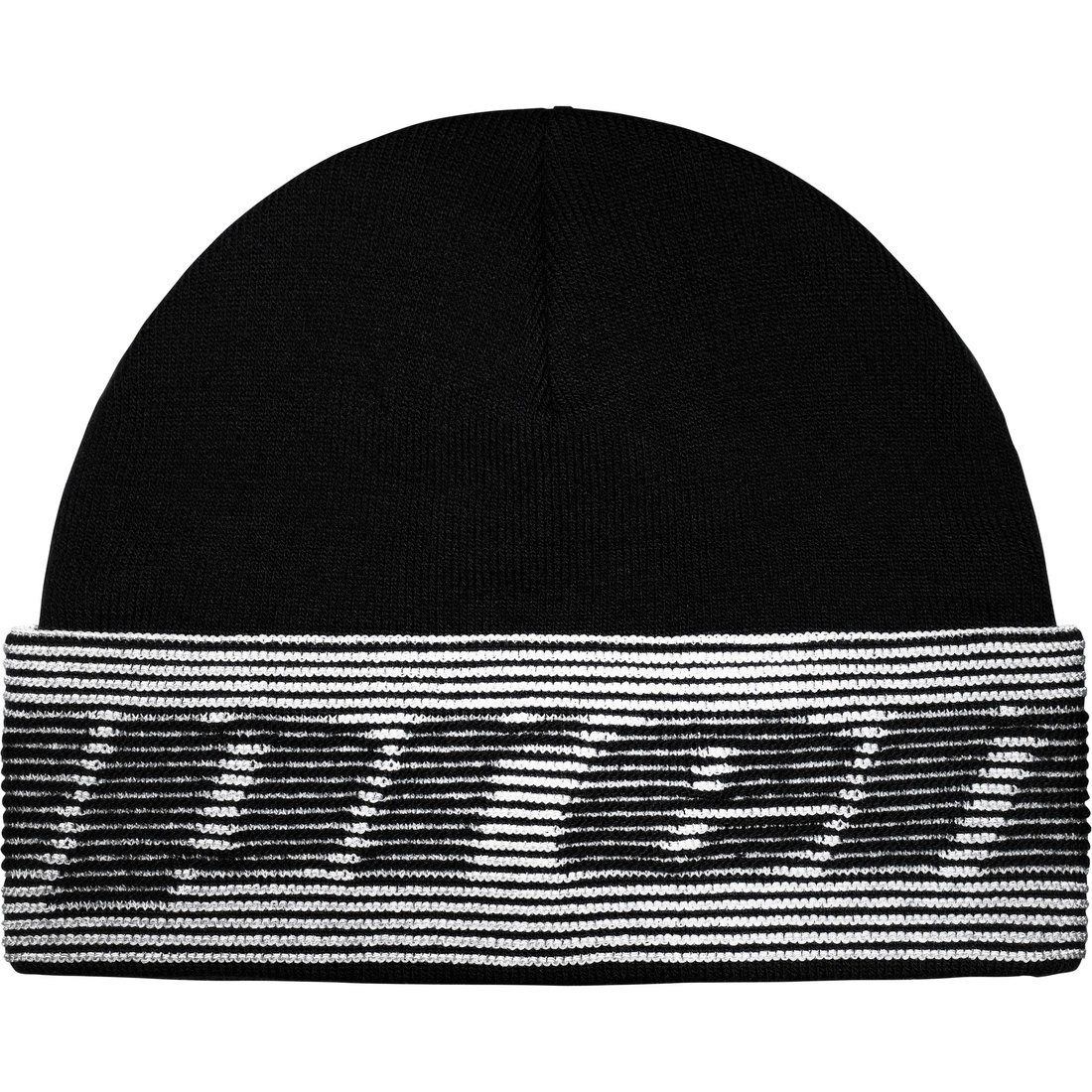Supreme Reflective Jacquard Beanie (FW24) - Black - $40