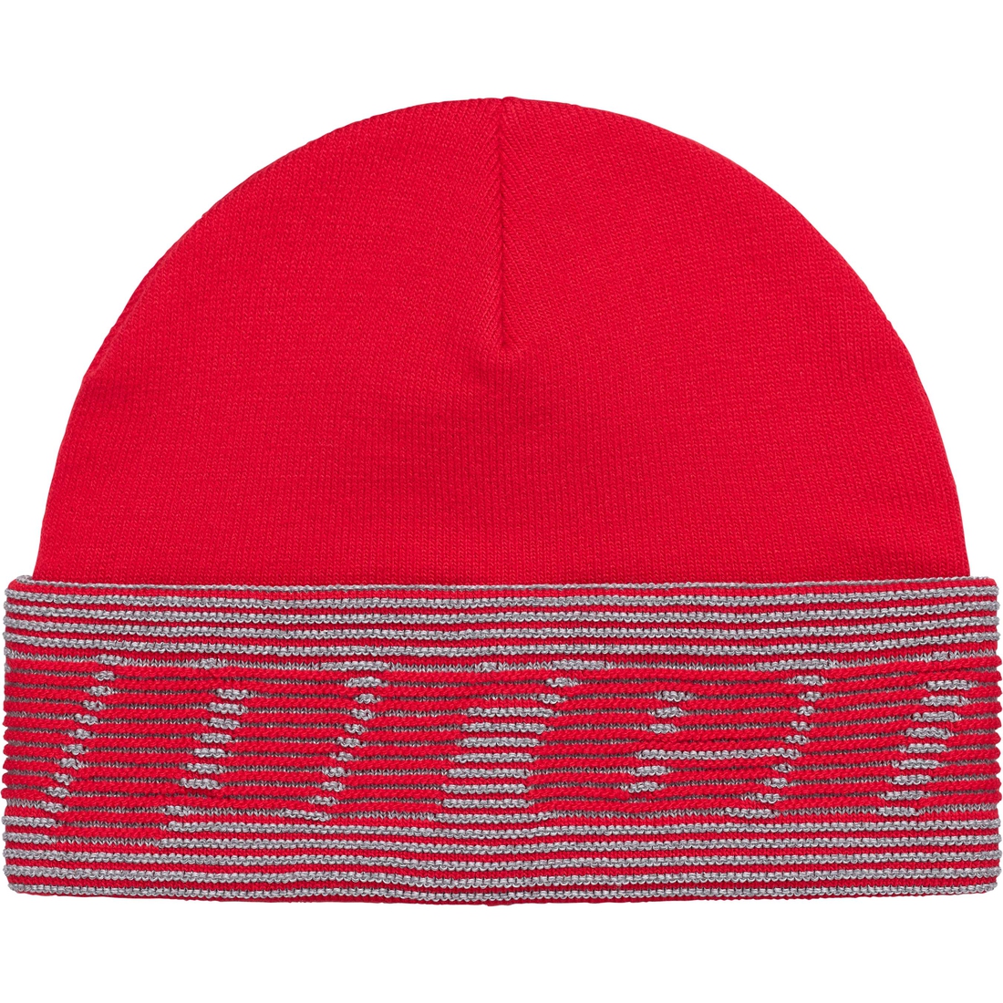 Supreme Reflective Jacquard Beanie (FW24) - Red - $40