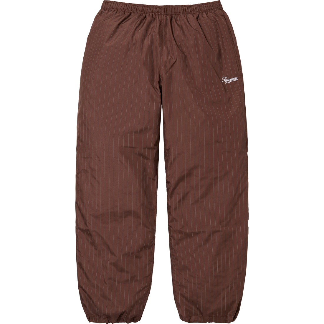 Supreme Reflective Pinstripe Track Pant (FW24) - Brown - $148